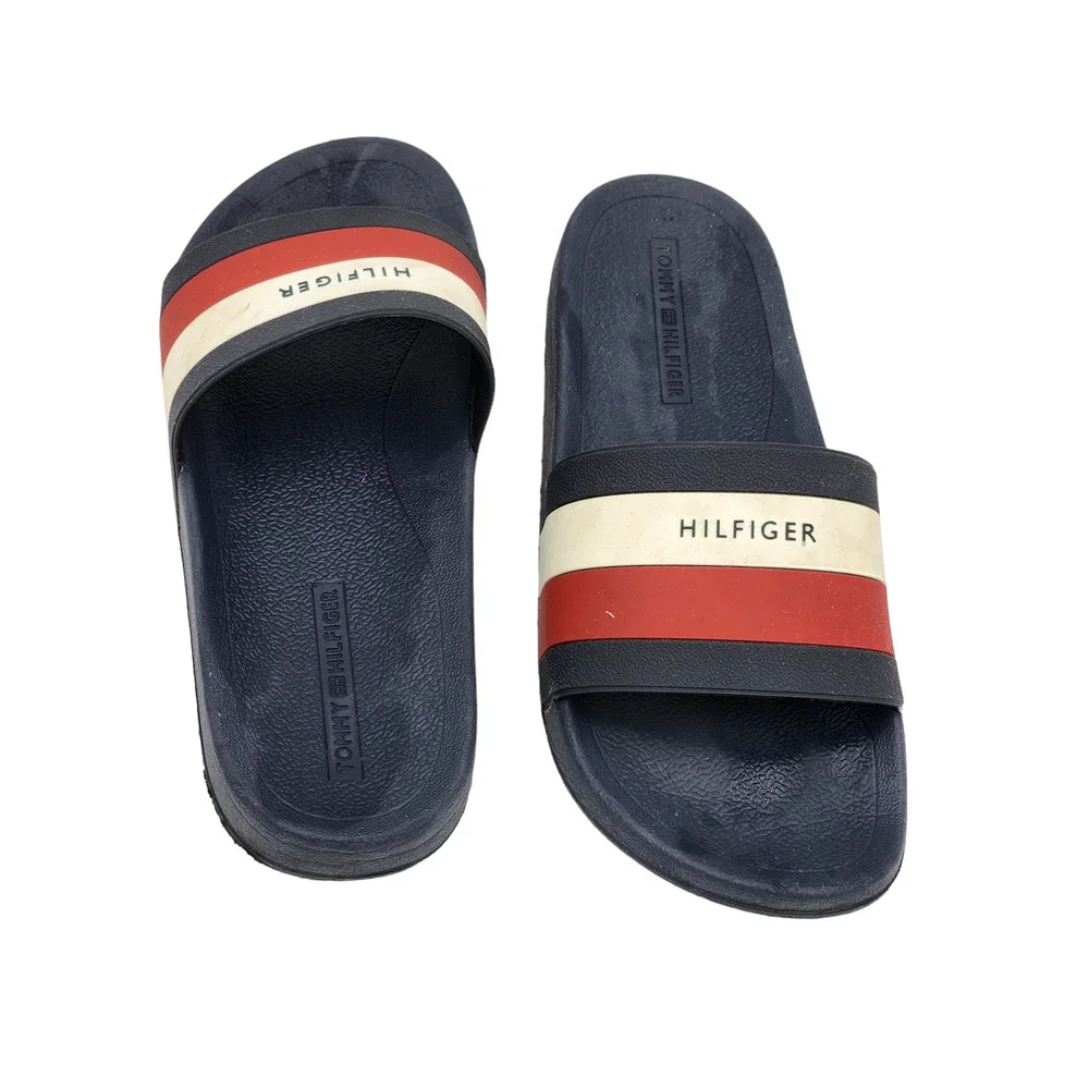 Tommy Hilfiger Slide Sandals Mens 8.5 Womens 10 Slip On Summer Preppy 90s Vibe - Picture 5 of 8